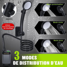 Portable Camping Shower, Rechargeable Electric Shower Pump, with Hose, Smart Display for Outdoor Use