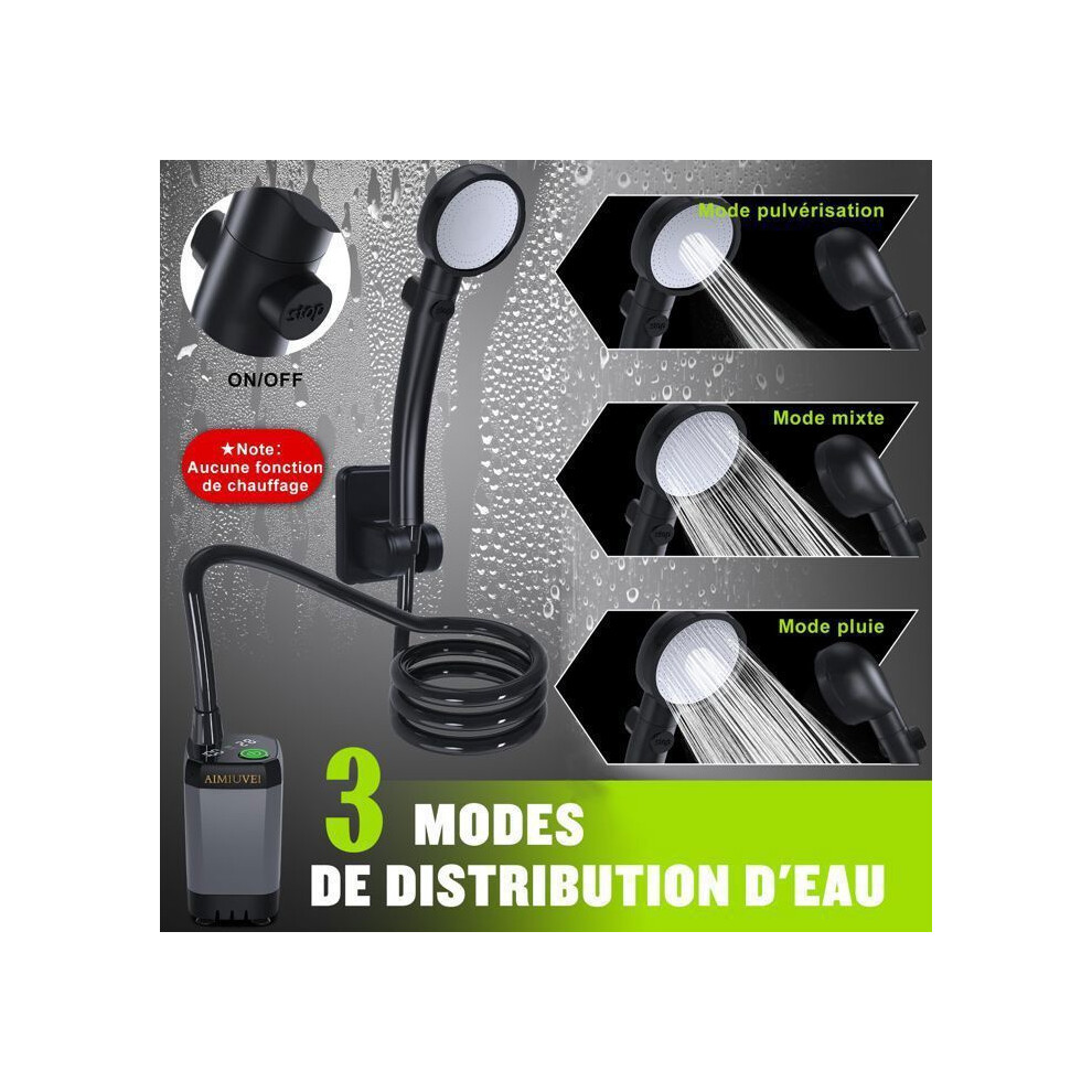 Portable Camping Shower, Rechargeable Electric Shower Pump, With Hose, Smart Display For Outdoor Use 6485316970591
