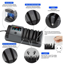 3-Stage Electric Knife Sharpener for Kitchen Knives, LCD Screen, Abrasive Diamond, Adjustable Rotation Speed, Power Plug