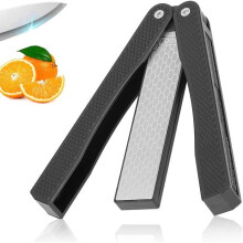 Knife Sharpener, Folding Diamond Sharpener with Dual Grit (Coarse/Extra Fine 400/600 Grit)