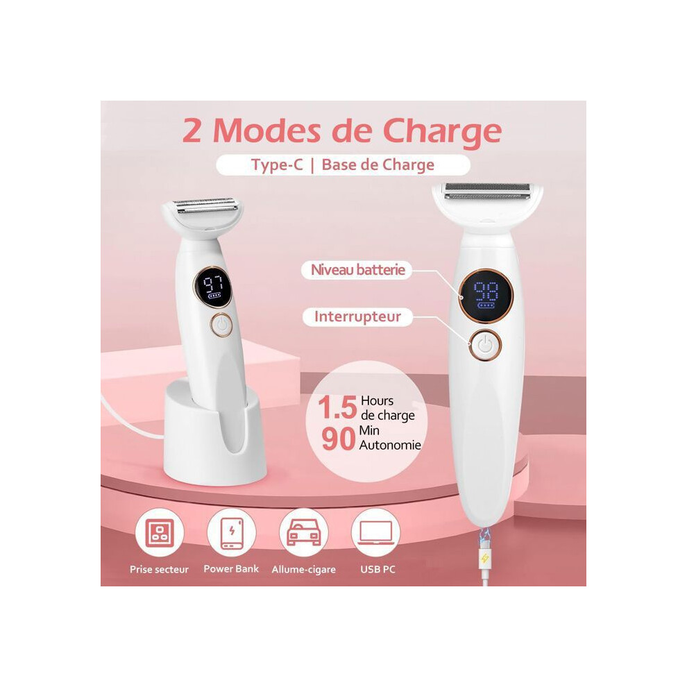 SEABUTY Women's Electric Shaver, 5-in-1 Intimate Trimmer, Wet and Dry IPX7, for Body, Underarms, Bikini Line, Eyebrows and Nose