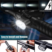 HOMNOBLE Bicycle Light Kit - IPX5 Waterproof Lamp - USB Rechargeable - Front and Rear - 4 Modes