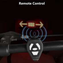 Bicycle Touring Helmet Lights with Wireless Remote Control - Bicycle Rear Light with Turn Signal for Cycling and 6 Lights