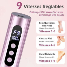 Lima elettrica professionale 2 in 1 per piedi e trapano per pedicure - 13.000 giri/minuto - 9 velocità regolabili - Display digitale