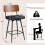 Swivel Bar Stools Set of 2 with Padded Backrest, Black 2