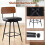Swivel Bar Stools Set of 2 with Padded Backrest, Black 3