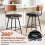 Swivel Bar Stools Set of 2 with Padded Backrest, Black 5