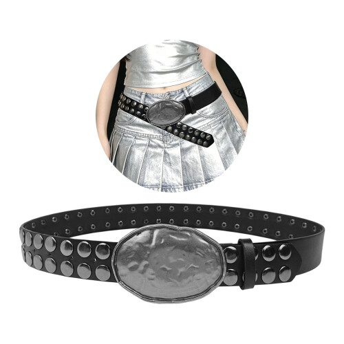 PU lederen tailleband mode jas jeans riem met studs en 1