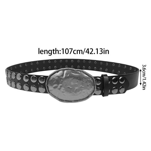 PU lederen tailleband mode jas jeans riem met studs en 2