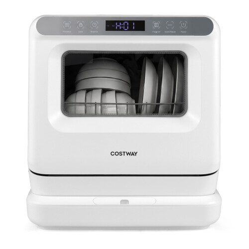 Countertop Dishwasher with 8.25L Tank, 6 Programs, White 1