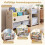 2-in-1 Kids Bookshelf with Toy Storage, White, 2-Tier 3