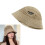 Adjustable Foldable Bucket Hat Hollows Trendy Embroidery-Khaki 3