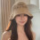 Adjustable Foldable Bucket Hat Hollows Trendy Embroidery-Khaki 6