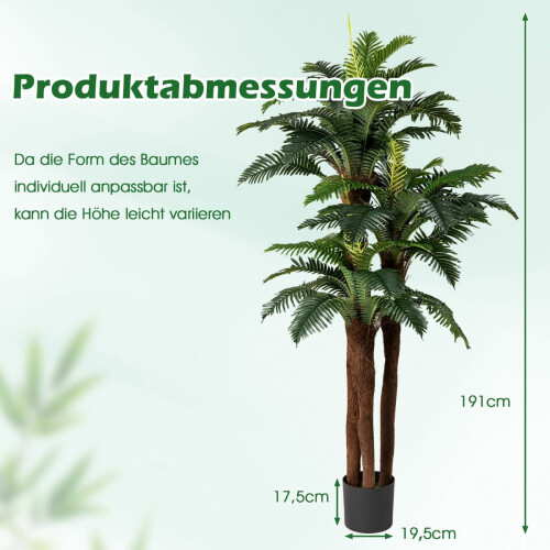 Artificial Palm Tree Set with Adjustable Leaves, 191 cm 1