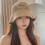 Adjustable Foldable Bucket Hat Hollows Trendy Embroidery-Khaki 7