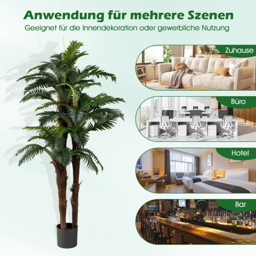 Artificial Palm Tree Set with Adjustable Leaves, 191 cm 2