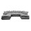 Furniture 786 Manaco U Shape Jumbo Cord Sofa with Scatter Back 3