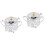 2Pcs Silver Iron Glass Spice Jars with Lid Kitchen Storage 3