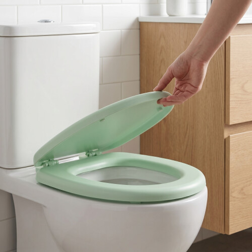 Wasserdichter U-Förmiger Toilettensitz Soft Close Hellgrün 2
