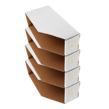 Boîte de rangement en carton à couvercle incliné (4 pièces)