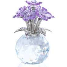 Cadeau de fleurs de myosotis en cristal violet pour femme