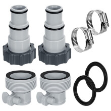 Kit adaptateur pour tuyau de piscine avec 2 types de connecteurs