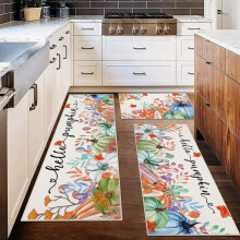 Fall Kitchen Rugs Set of 3 – Non-Slip & Machine Washable