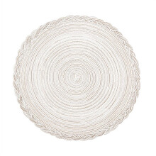 Sets de table ronds tressés en coton PP, 38 cm (15 pouces)