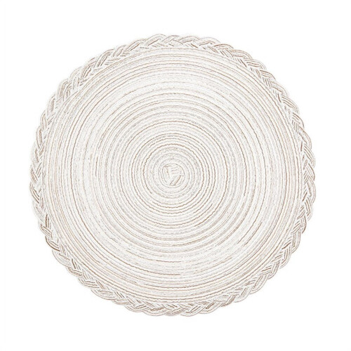 Sets de table ronds tressés en coton PP, 38 cm (15 pouces)