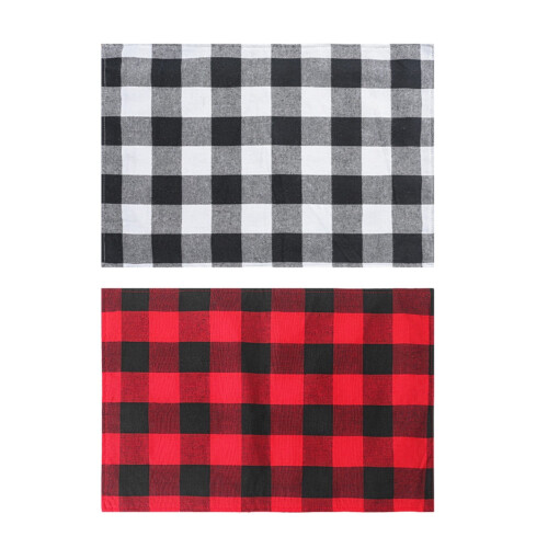 Sets de table à carreaux rouges et noirs 30 x 45 cm