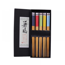 5 paires de baguettes en bambou naturel de style japonais