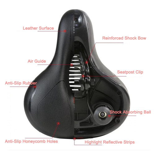 Bike Seat Comfortable Breathable Water-Resistant Saddle 2
