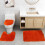 Ensemble de tapis de bain 3 pièces Yulier, peluche douce, antidérapant, 4