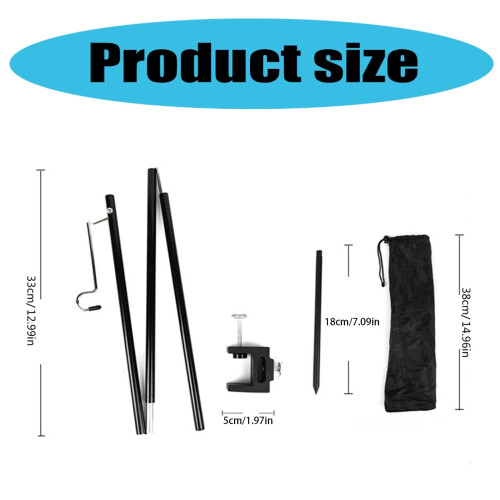 Support pliable en alliage pour lampe de table d'extérieur 2