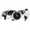 Ionze World Map Wall Clock Black 12-inch 2