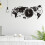 Ionze World Map Wall Clock Black 12-inch 7