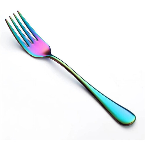 Regenbogenfarbenes Dessertgabeln-Set aus Edelstahl, 4-teilig 2