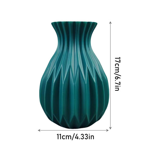 Red Ceramic Vase with Geometric Design 10 in 1