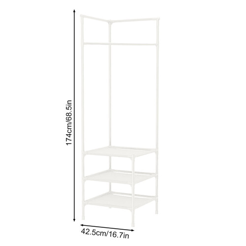 Freestanding Coat Rack with 2 Shelves for Entryway 2