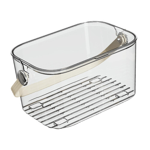 Coș de duș transparent cu mâner, material PP, pachet de 1 1