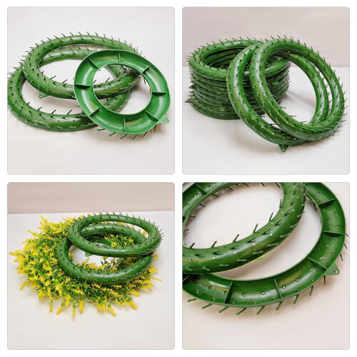Ramă verde pentru coroane din plastic, 20 cm, pachet de 4 1