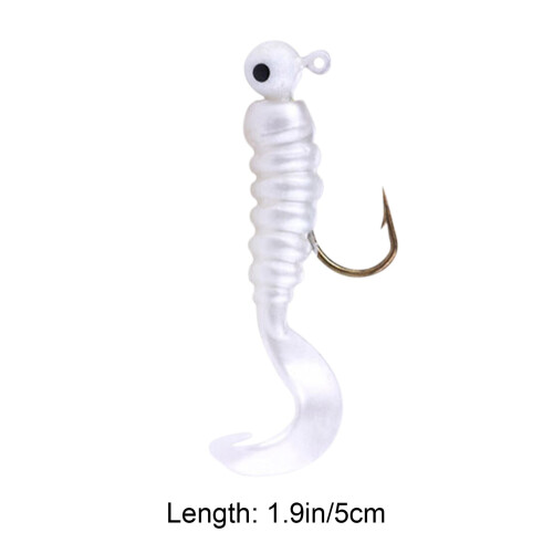 Soft Bait T-Tail Worm Fake Bait White 1g-4g 1