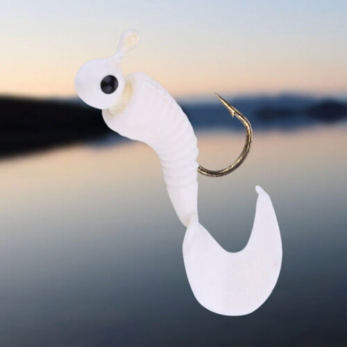 Soft Bait T-Tail Worm Fake Bait White 1g-4g 2
