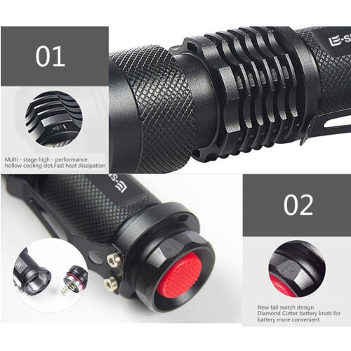 UV sort lys lommelygte 395nm USB-C genopladelig 2