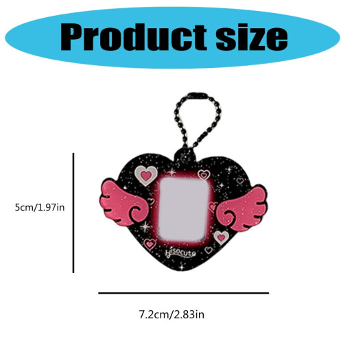 Porta-retratos de 2,5 cm com chaveiro – Design de asa de anjo 1