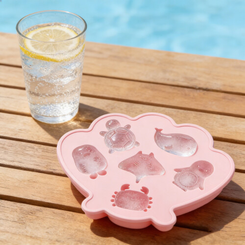 Machine à glaçons en Silicone en forme d'animal marin,-Rose 1