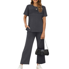 Two Piece Sets for Women Summer Travel Vacation-Dark Grey XL