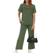 Two Piece Sets for Women Summer Travel Vacation-Army Green L