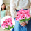 9 roze kunsttulpen, Real-Touch, 34 cm 2