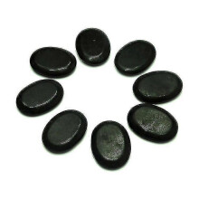 8pcs Professional Small Massage Hot Stone Set Natural Lava Heating Stone Basalt Hot Stone Spa Massage Therapy (3x4x0.8cm)